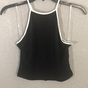 Black Halter Crop Top